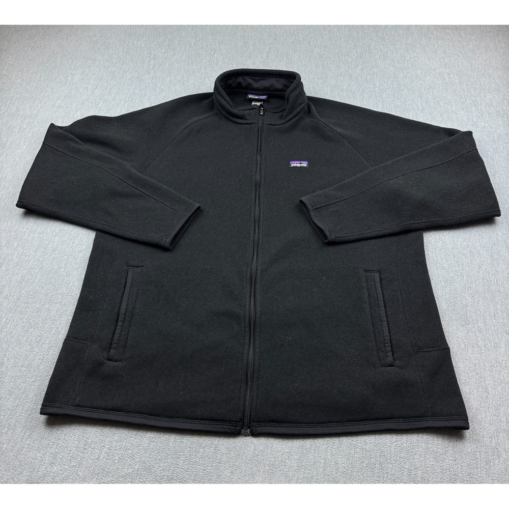 Patagonia Jacket Mens 2XL Black Better Sweater Full Zip Fleece Mock Neck 25526